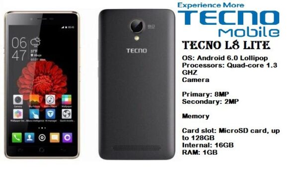 Tecno L8 1GB RAM 16GB Price in Pakistan