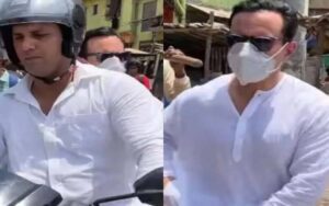 گارڈ نہ گاڑی، حملے کے بعد سیف علی خان کا چونکا دینے والا انداز، موٹر سائیکل پر نکل آئے