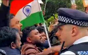 لندن میں پاکستانی ہائی کمیشن کی طرف جانے کی کوشش میں بھارتی انتہاپسند مظاہرین گرفتار