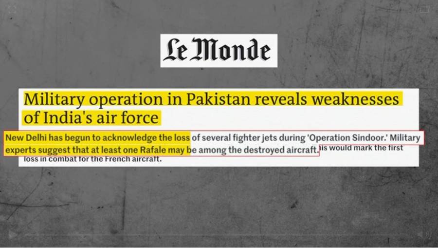 رافیل کا تباہ ہونا شدید شرمندگی اور دھچکا ہے، فرانسیسی اخبار نے بھارتی فضائیہ کی کارکردگی پر سوال اٹھا دیا