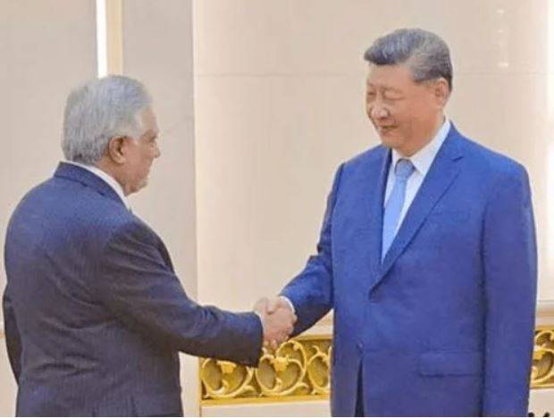 وزیر خارجہ اسحاق ڈار کی شنگھائی تعاون تنظیم ممالک کے وزرائے خارجہ کے ہمراہ چینی صدر سے ملاقات