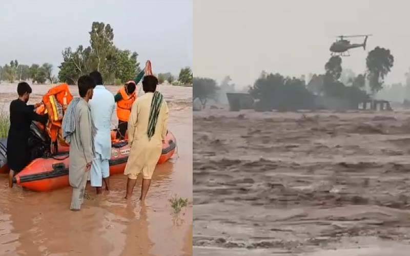 جہلم، چکوال: بارش سے تباہی، ریلے میں پھنسے 40 لوگ ریسکیو، ایمرجنسی نافذ