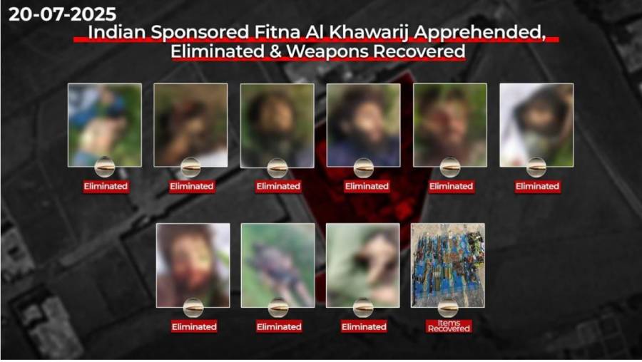 ملک میں سیکیورٹی فورسز اور لیویز کا مشترکہ آپریشن، فتنہ الخوارج کے 2 ٹھکانے تباہ، 9 دہشت گرد ہلاک، 8 گرفتار، بھاری مقدار میں اسلحہ اور گولہ بارود برآمد