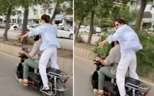 ہانیہ عامر کی موٹر سائیکل پر سواری کے دوران ڈانس کی ویڈیو وائرل