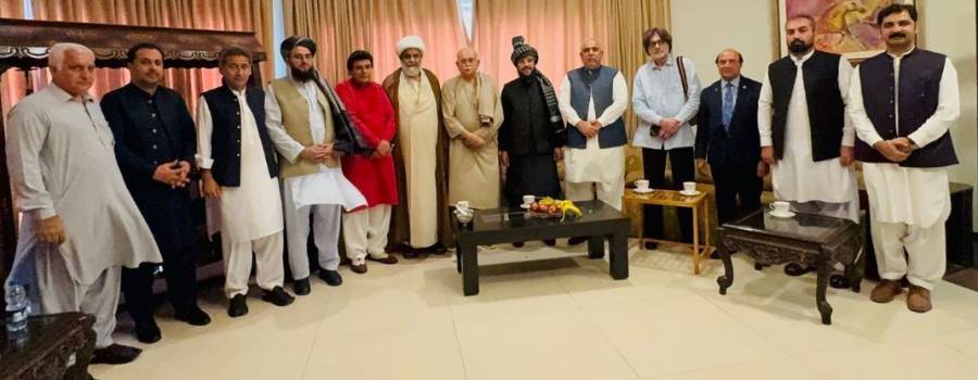 افغانستان کے سفیر سردار احمد شکیب کی وفد کے ہمراہ اسد قیصر کے ظہرانے میں شرکت
