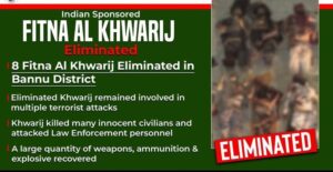بنوں میں انٹیلی جنس پر مبنی مشترکہ آپریشن، 8 بھارتی سرپرستی یافتہ خوارج ہلاک، آئی ایس پی آر