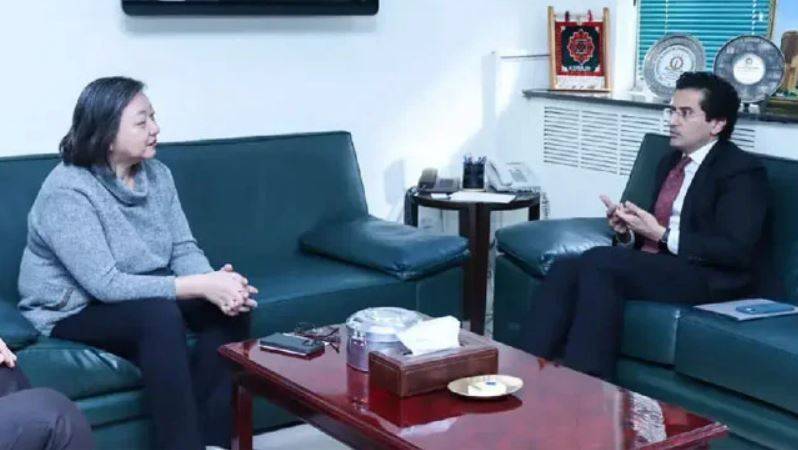 ورلڈ بینک کی کنٹری ڈائریکٹر بولورما امگابازار کی وفاقی وزیرِ پیٹرولیم علی پرویز ملک سے ملاقات