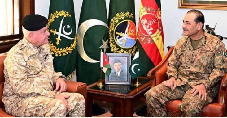 فیلڈ مارشل عاصم منیر سے اردن کی مسلح افواج کے سربراہ کی جی ایچ کیو میں ملاقات