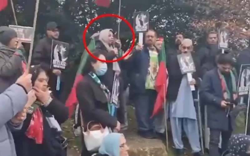پاکستان تحریک انصاف نے برطانیہ میں احتجاج کے دوران شریک خاتون کی تقریر سے لاتعلقی کا اعلان کردیا