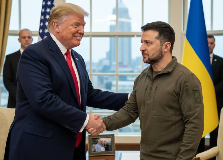 یوکرین جنگ کے خاتمے کے لیے سفارتی کوششیں آخری مرحلے میں داخل، ٹرمپ کی زیلنسکی سے ملاقات کے دوران گفتگو
