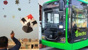 لاہور میں بسنت کے لیے اسپیڈو اور گرین الیکٹرک بسوں کو ثقافتی رنگوں سے سجا دیا گیا