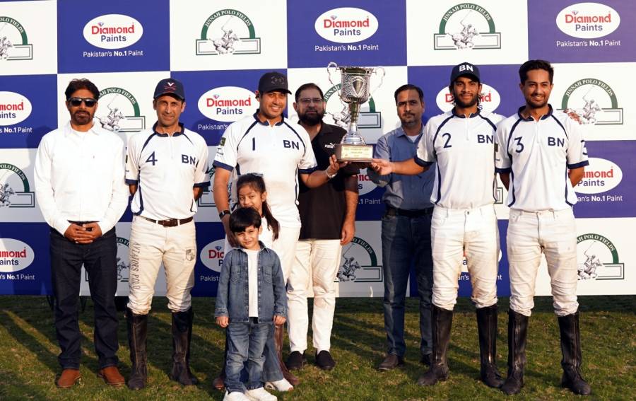 جناح پولو فیلڈز کے زیر انتظام ڈائمنڈ پینٹس پولو کپ 2026ء کا فائنل ٹیم بی این نے جیت لیا۔