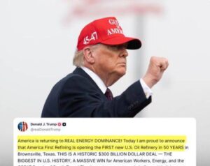 امریکہ میں نئی آئل ریفائنری قائم کی جائے گی، سرمایہ کاری بھارتی ارب پتی مکیش امبانی کی کمپنی ریلائنس انڈسٹریز کرے گی: ٹرمپ کا اعلان