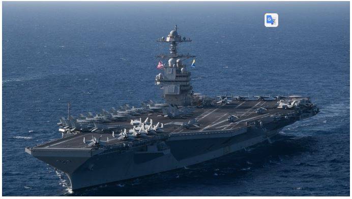 امریکہ کا بحری بیڑا آگ لگنے کے بعد ایران جنگ چھوڑ کر بندرگاہ کی طرف جانے لگا