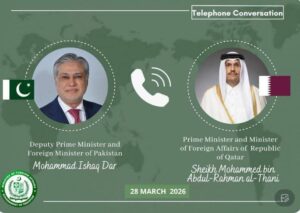 وزیر خارجہ اسحاق ڈار کا قطر کے وزیراعظم اور انڈونیشیئن وزیر خارجہ سے ٹیلیفونک رابطہ