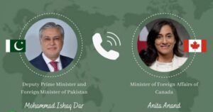 اسحاق ڈار کا کینیڈا کی وزیرِ خارجہ سے رابطہ